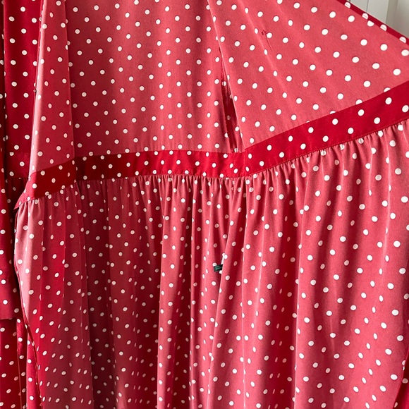 Vintage Stile Benetton Long Red Polka Dot Dress - Italy & Korea Collab Size 6 - Picture 5 of 9